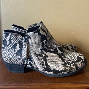 Faux Snakeskin Ankle Boots